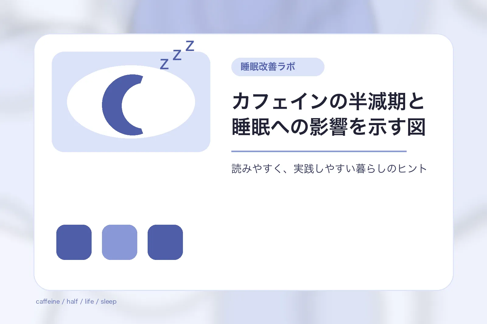 カフェインの半減期と睡眠への影響を示す図
